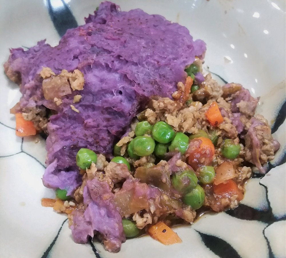 Vegan Shepherd's Pie with Purple Sweet Potatoes