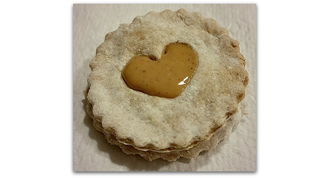 Heart-Shaped Linzer Dog Biscuits for Valentine's Day