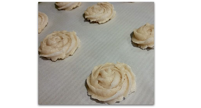 Shortbread Rose Swirl Cookies