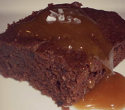 Splash O'Stout Brownies with Salted Caramel Sauce