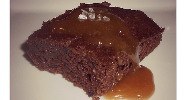 Splash O'Stout Brownies with Salted Caramel Sauce